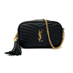 Saint Laurent Monogram Camera Lou Mini Matelasse Black Leather Cross Body Bag
