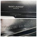 Saint Laurent Monogram Kate Chain Wallet Croc Embossed Monogram Tassel Black Calfskin Leather Shoulder Bag