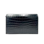 Saint Laurent Monogram Kate Chain Wallet Croc Embossed Monogram Tassel Black Calfskin Leather Shoulder Bag