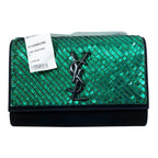 Saint Laurent Monogram Kate Crossbody Small Sequin Black Suede Leather Shoulder Bag