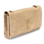 Saint Laurent Monogram Kate Crossbody Soft Medium Reversible Ysl Monogram Beige Leather Shoulder Bag