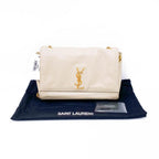Saint Laurent Monogram Kate Crossbody Soft Medium Reversible Ysl Monogram Beige Leather Shoulder Bag
