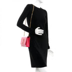 Saint Laurent Monogram Kate Grain De Poudre Medium Satchel Lipstick Fuchsia Pink Leather Shoulder Bag