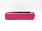 Saint Laurent Monogram Kate Grain De Poudre Medium Satchel Lipstick Fuchsia Pink Leather Shoulder Bag