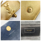Saint Laurent Monogram Kate Metallic Calfskin Small Classic Tassel Satchel Gold Leather Shoulder Bag