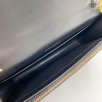 Saint Laurent Monogram Kate Wallet on Chain Crocodile Embossed Tassel Black Patent Leather Cross Body Bag