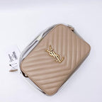 Saint Laurent Monogram Lou Camera Calfskin Matelasse Beige Leather Cross Body Bag