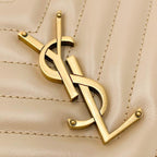 Saint Laurent Monogram Lou Camera Calfskin Matelasse Beige Leather Cross Body Bag