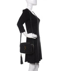 Saint Laurent Monogram Lou Camera Calfskin Matelasse Black Leather Cross Body Bag