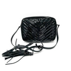 Saint Laurent Monogram Lou Camera Calfskin Matelasse Black Patent Leather Cross Body Bag