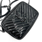 Saint Laurent Monogram Lou Camera Calfskin Matelasse Black Patent Leather Cross Body Bag