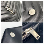 Saint Laurent Monogram Loulou Calfskin Y Quilted Monogram Large Chain Satchel Black Leather Shoulder Bag