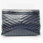 Saint Laurent Monogram Loulou Calfskin Y Quilted Monogram Large Chain Satchel Black Leather Shoulder Bag