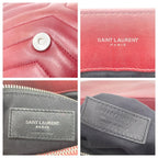 Saint Laurent Monogram Loulou Calfskin Y Quilted Monogram Medium Chain Satchel Palissandre Red Leather Shoulder Bag