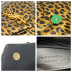 Saint Laurent Monogram Loulou Calfskin Y Quilted Monogram Small Chain Satchel Leopard Black Leather Shoulder Bag