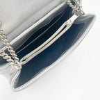Saint Laurent Monogram Loulou Calfskin Y Quilted Monogram Small Chain Satchel Silver Leather Shoulder Bag