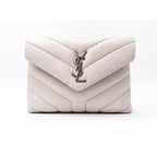 Saint Laurent Monogram Loulou Crossbody Calfskin Y Quilted Monogram Toy White Leather Shoulder Bag