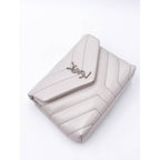 Saint Laurent Monogram Loulou Crossbody Calfskin Y Quilted Monogram Toy White Leather Shoulder Bag