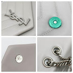 Saint Laurent Monogram Loulou Medium Matelasse Grey Leather Shoulder Bag