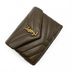 Saint Laurent Monogram Loulou Monogram Toy Soil Brown Leather Cross Body Bag