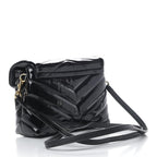 Saint Laurent Monogram Loulou Quilted Monogram Toy Black Patent Leather Cross Body Bag