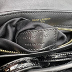 Saint Laurent Monogram Loulou Quilted Monogram Toy Black Patent Leather Cross Body Bag