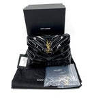 Saint Laurent Monogram Loulou Quilted Monogram Toy Black Patent Leather Cross Body Bag