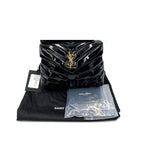 Saint Laurent Monogram Loulou Quilted Monogram Toy Black Patent Leather Cross Body Bag