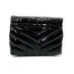Saint Laurent Monogram Loulou Quilted Monogram Toy Black Patent Leather Cross Body Bag