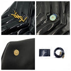 Saint Laurent Monogram Loulou Quilted Monogram Toy Black Patent Leather Cross Body Bag