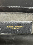 Saint Laurent Monogram Loulou Small Embossed Metallic Gold Leather Shoulder Bag