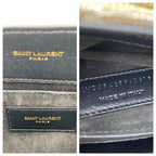 Saint Laurent Monogram Loulou Small Embossed Metallic Gold Leather Shoulder Bag