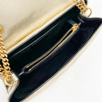 Saint Laurent Monogram Loulou Small Embossed Metallic Gold Leather Shoulder Bag