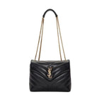 Saint Laurent Monogram Loulou Small Monogram 2020 Black Leather Shoulder Bag