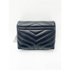 Saint Laurent Monogram Loulou Toy Silver Hardware Black Leather Shoulder Bag