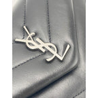 Saint Laurent Monogram Loulou Toy Silver Hardware Black Leather Shoulder Bag