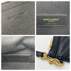 Saint Laurent Monogram Matelasse Pouch Black Leather Clutch