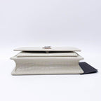 Saint Laurent Monogram Sunset Calfskin Crocodile Embossed Woc Blanc Vintage White Leather Shoulder Bag