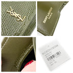 Saint Laurent Rider Military Shiny Chain Monogram Green Calfskin Leather Cross Body Bag