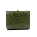 Saint Laurent Rider Military Shiny Chain Monogram Green Calfskin Leather Cross Body Bag