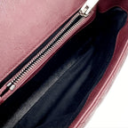 Saint Laurent Sheepskin Matelasse Chevron Monogram Medium College Amaranto Burgundy Leather Shoulder Bag
