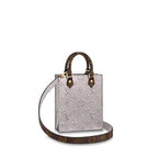 Louis Vuitton PETIT SAC PLAT Bag Rose Ballerine Grey