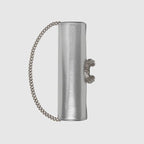 Dionysus super mini bag Silver lamé leather